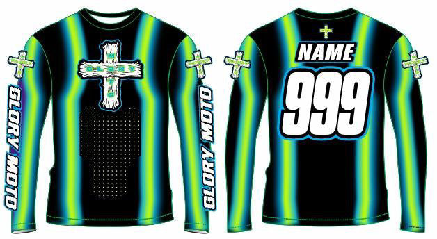 GMX Verve Pro Jersey - Chartreuse/Sky blue