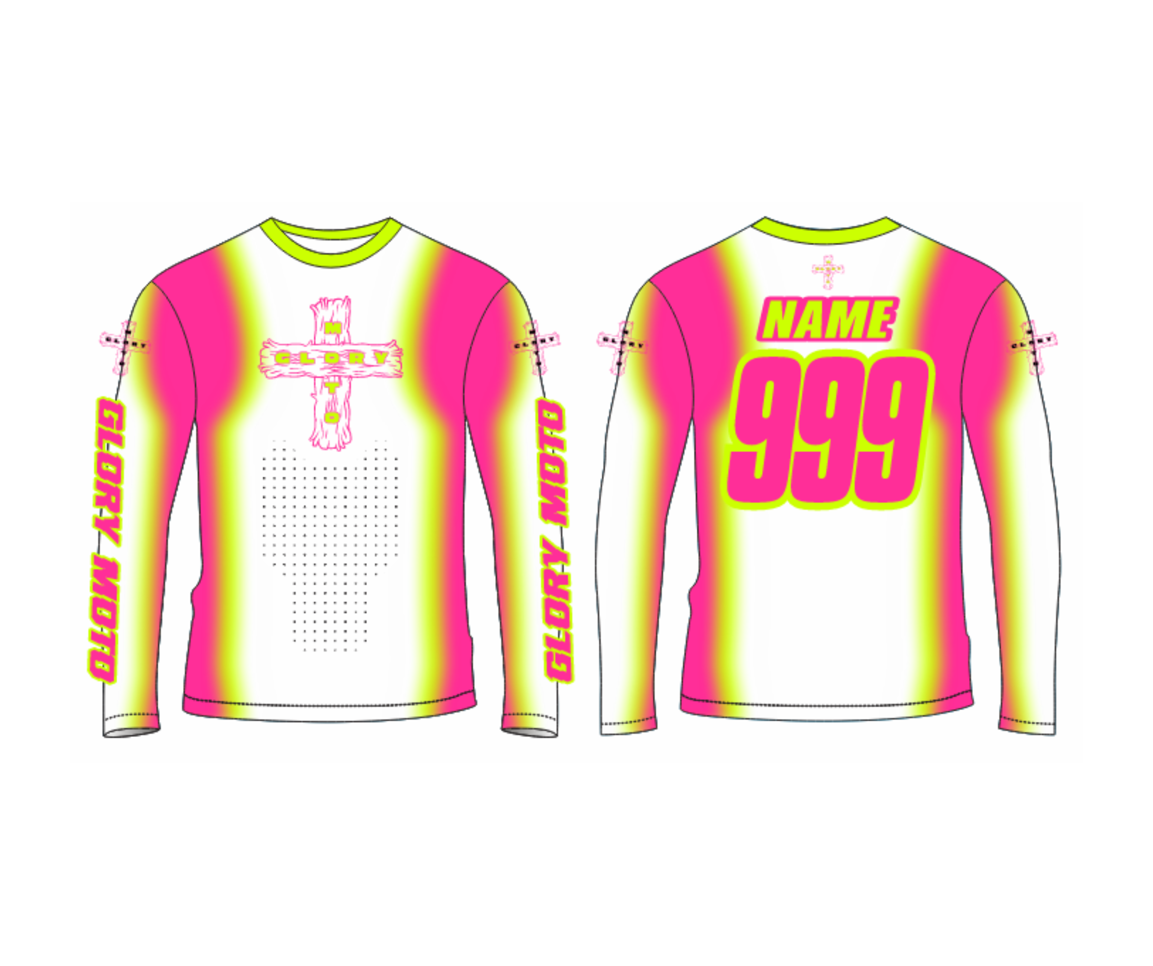 Custom GMX Verve Jersey - Pink/Chartreuse/White